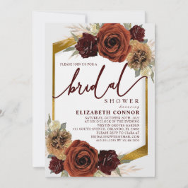 Rustikale Blume und Pampas-Gras-Brautparty Einladung