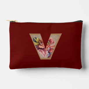 Rustikale Blume Ursprünglich / Burgund Zubehörtasche