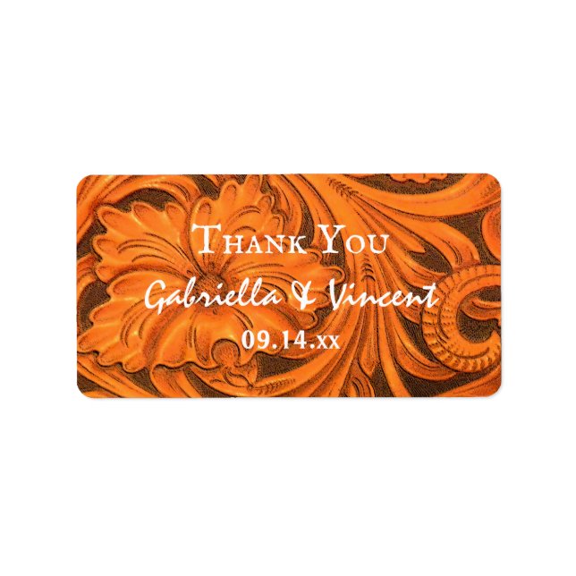 Rustikale Blume Western Hochzeit Danke Ihnen für T Adressaufkleber (Vorne)