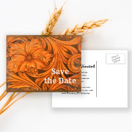 Rustikale Blume Western Save the Date Ankündigungspostkarte