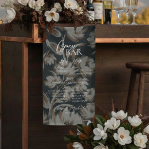 Rustikale Blumen-Bar-Menü Hochzeitsempfang Dekorat Banner