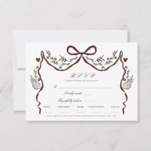 Rustikale Blumen-Bogen-Flügel-RSVP-Karte RSVP Karte