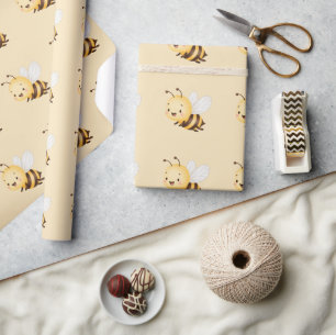 Rustikale Blumen-Daisy Oh Babee Honigbiene Baby Sh Geschenkpapier