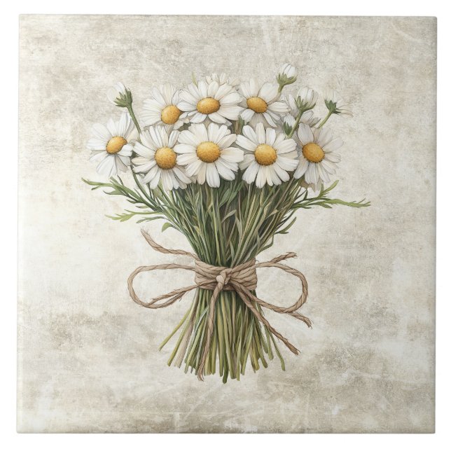Rustikale Blumen Fliesen aus Keramikimitat (Vorderseite)