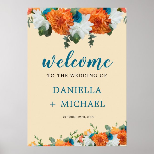 Rustikale Blumen-Geweih-Hochzeit im Boho-Stil  Poster (Vorne)
