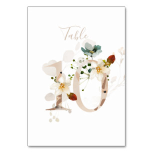 Rustikale Blumen-Handschrift-Schrift 10 Hochzeit Tischnummer