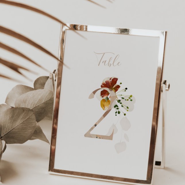 Rustikale Blumen-Handschrift-Schrift 2 Hochzeit Tischnummer (Von Creator hochgeladen)
