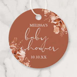 Rustikale Blumen-Herbst-Baby-Party Geschenkanhänger