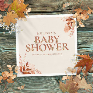 Rustikale Blumen-Herbst-Baby-Party Serviette