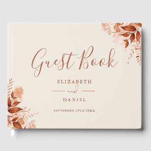 Rustikale Blumen-Herbst-Hochzeit Gästebuch