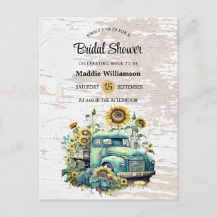Rustikale Blumen-Hochzeitsdusche-Einladung aus Hol Postkarte