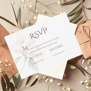 Rustikale Blumen in neutralen Farben RSVP Karte