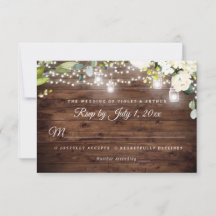 Rustikale Blumen-Lichterkette Hochzeit RSVP