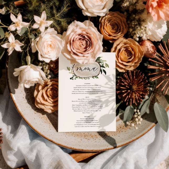 Rustikale Blumen- und Hirschgeweih-Hochzeitsmenü (Von Creator hochgeladen)