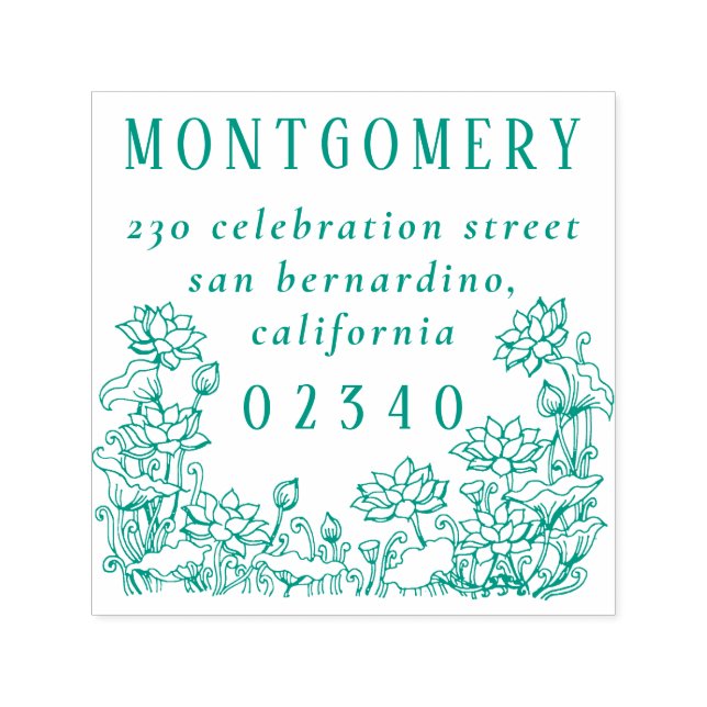 Rustikale Blumenbanden Familienname und Rücksendea Permastempel (Design)