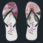 Rustikale Blumenbraut Hochzeit im Herbst Flip Flops<br><div class="desc">Romantische,  handgezeichnet Aquarell lila,  pfirsichfarben und bordeauxfarbene Rose Blumendesign und rot rosa Vintage Spitze. Chic und elegant,  großartig gedreht Flop für Braut in Vintage Hochzeit,  rustikale Hochzeit oder Landhochzeit im Herbst. Sehen Sie sich alle passenden Stücke in der Sammlung unten an.</div>