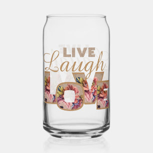 Rustikale Blumenbuchstaben Live Laugh Love Dosenglas