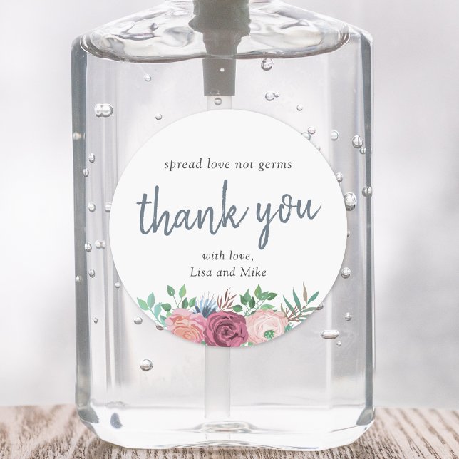 Rustikale Blumenfreunde bevorzugen Hand Sanitizer Runder Aufkleber (Von Creator hochgeladen)