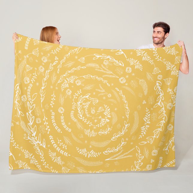 Rustikale Blumengarten Folklorekunst Fleece (Beispiel)