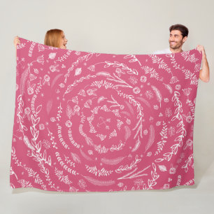 Rustikale Blumengarten Folklorekunst Fleece