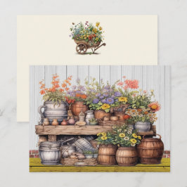 Rustikale Blumengärten Postkarte