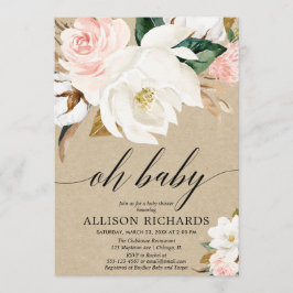 Rustikale, blumengeschmückte Mädchendusche, rot-we Einladung