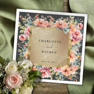 Rustikale Blumengestelle Grüne Hochzeit Serviette