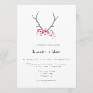 Rustikale Blumengeweihe, die Einladungen wedding