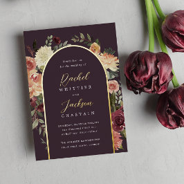 Rustikale Blumenhochzeit Folieneinladung