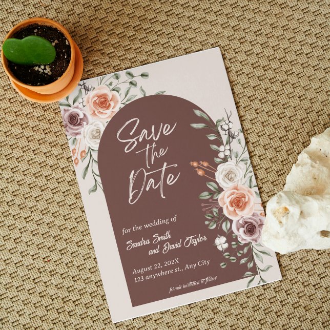 Rustikale Blumenhochzeit retten das Datum der Einl Save The Date (Rustic Floral Wedding Save the Date Invitation)