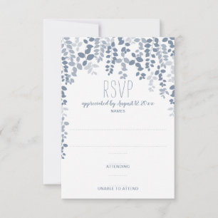 Rustikale Blumenhochzeit RSVP / Antwort (Dusty Blu