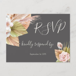 Rustikale Blumenhochzeit RSVP Post Postkarte