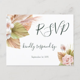 Rustikale Blumenhochzeit RSVP Post Postkarte