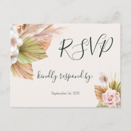 Rustikale Blumenhochzeit RSVP Postkarte