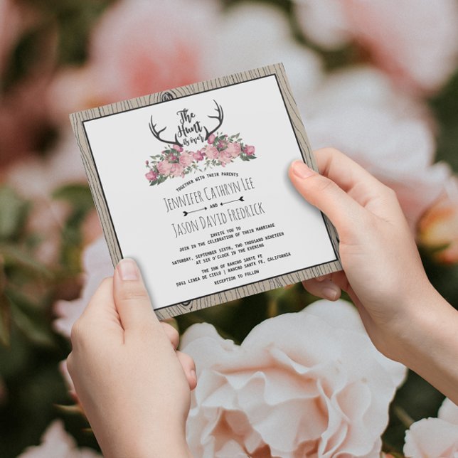 Rustikale Blumenjagd ist über Hochzeit Einladung (Von Creator hochgeladen)