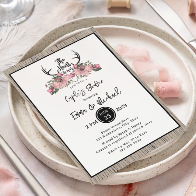 Rustikale Blumenjagd ist über mehrere Duschen Einladung (Von Creator hochgeladen)