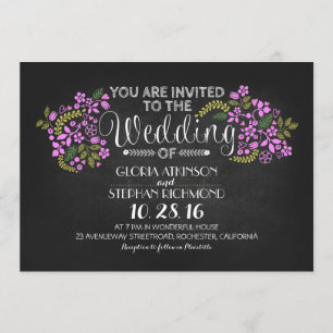 rustikale Blumenklatsche Hochzeitsfeier Einladung