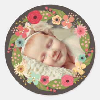 Rustikale Blumenkleider Baby Girl Foto Stickers