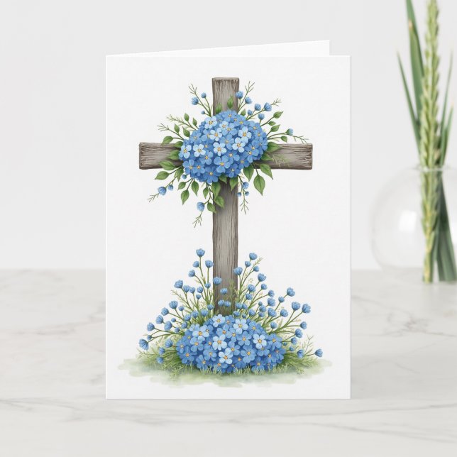 Rustikale Blumenkreuz-Kunstkarte Karte (Vorderseite)