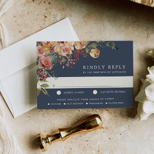 Rustikale Blumenküche Wahl zum Hochzeitsessen RSVP Karte