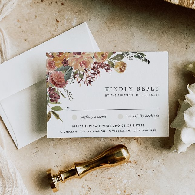 Rustikale Blumenküche Wahl zum Hochzeitsessen RSVP Karte (Von Creator hochgeladen)