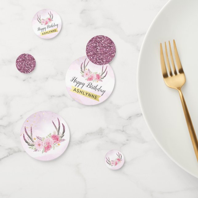 Rustikale Blumenläden Blush Pink & Gold Geburtstag Konfetti (Gruppe)