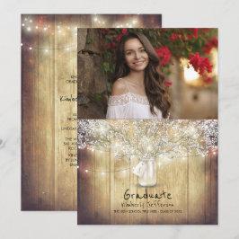 Rustikale Blumenmason Jar Foto Graduation Party Einladung