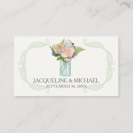 Rustikale Blumenmason Jar Rose Escort-Tischsitze Platzkarte