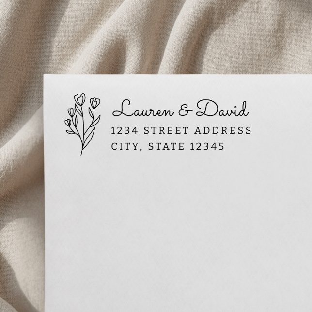 Rustikale Blumennamen Hochzeitsadresse Permastempel (Von Creator hochgeladen)