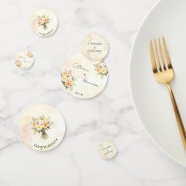 Rustikale Blumenpfirsichtücher Rose Hochzeitsdekor Konfetti