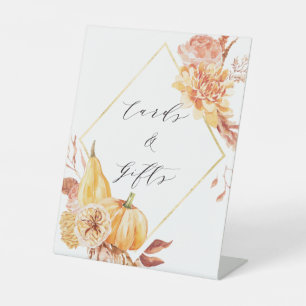 Rustikale Blumenpumpen Gold Diamantkarten & Gesche Sockelschild