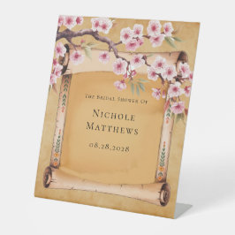 Rustikale Blumenrolle Kirschblossom Brautparty Sockelschild