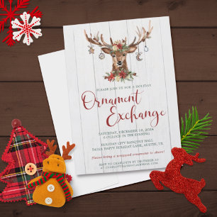 Rustikale Blumenschildkröten - Weihnachtsdekoratio Feiertagskarte