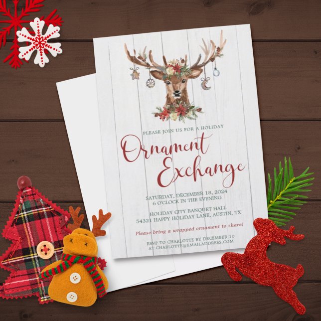 Rustikale Blumenschildkröten - Weihnachtsdekoratio Feiertagskarte (Von Creator hochgeladen)